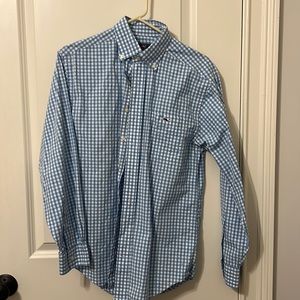 Men’s Vineyard Vines Tucker shirt small light blue gingham